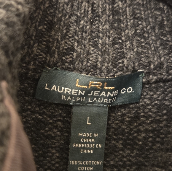 Lauren Ralph Lauren charcoal heathered cotton sweater - Picture 3 of 3